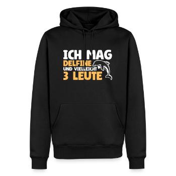 I like dolphins and maybe 3 people - Men’s Premium Organic Hoodie - black - Front - Nico (187cm)