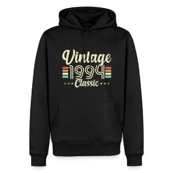 Vintage 1994 Classic, Cadeau D'anniversaire 29 Ans - Sweat à capuche Premium bio Homme - noir - Devant - Nico (187cm)