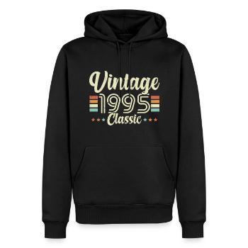Vintage 1995 Classic, Cadeau D'anniversaire 28 Ans - Sweat à capuche Premium bio Homme - noir - Devant - Nico (187cm)