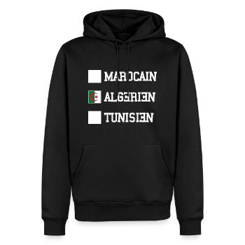 Algérien Marocain Tunisien Je Suis Algérien - Sweat à capuche Premium bio Homme - noir - Devant - Nico (187cm)