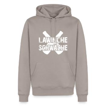 Lawinche schwäche - Männer Premium Bio Hoodie - Taupe - Vorne - Nico (187cm)