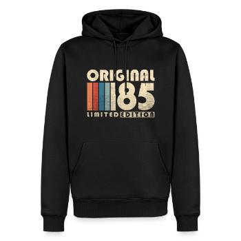 Vintage 1985 Retro Vintage Birthday Gift - Men’s Premium Organic Hoodie - black - Front - Nico (187cm)