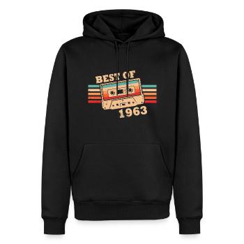 Best Of 1963 Vintage Retro Kassette - Männer Premium Bio Hoodie - Schwarz - Vorne - Nico (187cm)