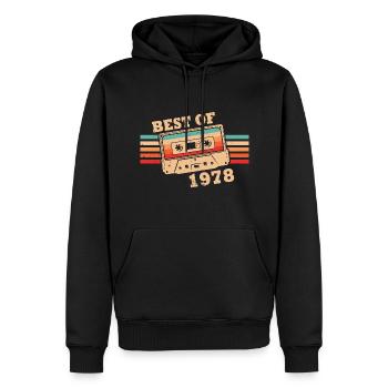 Best Of 1978 Vintage Retro Kassette - Männer Premium Bio Hoodie - Schwarz - Vorne - Nico (187cm)