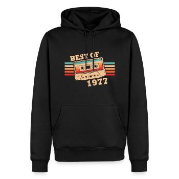 Best Of 1977 Vintage Retro Kassette - Männer Premium Bio Hoodie - Schwarz - Vorne - Nico (187cm)
