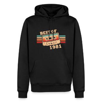 Best Of 1981 Vintage Rétro Cassette - Sweat à capuche Premium bio Homme - noir - Devant - Nico (187cm)