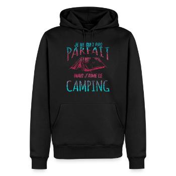 je ne suis pas parfait - Sweat à capuche Premium bio Homme - noir - Devant - Nico (187cm)