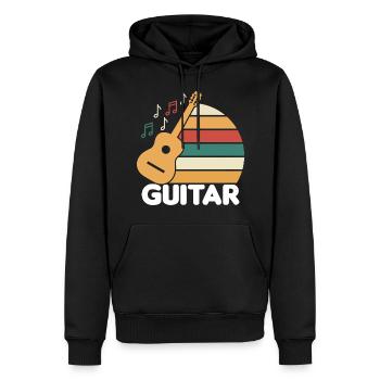 Gitarre spielen lernen - Männer Premium Bio Hoodie - Schwarz - Vorne - Nico (187cm)