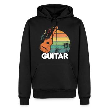 Gitarre retro - Männer Premium Bio Hoodie - Schwarz - Vorne - Nico (187cm)