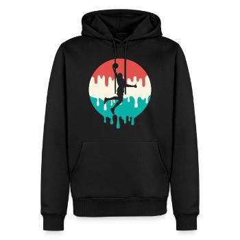 joueur de basket-ball joueur de basket-ball dégoulinant joueur de basket-ball - Sweat à capuche Premium bio Homme - noir - Devant - Nico (187cm)