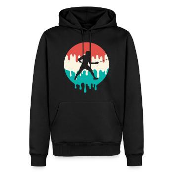 Fechten triefend Fecht Sport Degen Fechter - Männer Premium Bio Hoodie - Schwarz - Vorne - Nico (187cm)