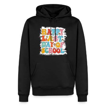 Bleached Happy Last Day Of School Teacher Student - Men’s Premium Organic Hoodie - black - Front - Nico (187cm)