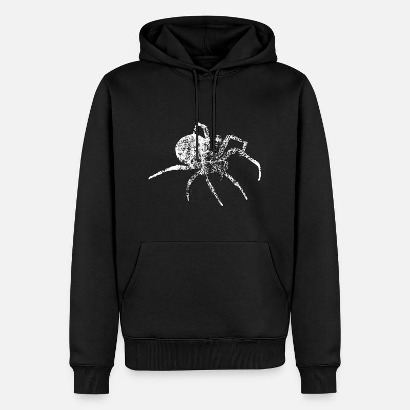 Grunge Spinne - spider distressed - Männer Premium Bio Hoodie - Schwarz