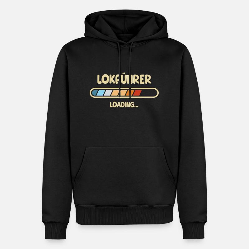 Lokführer loading - Männer Premium Bio Hoodie - Schwarz
