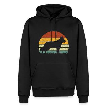 Blanc Blanc Berger Suisse Rétro Vintage - Sweat à capuche Premium bio Homme - noir - Devant - Nico (187cm)