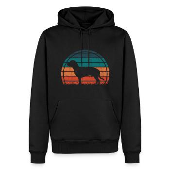Hanovrien Hanover Sweat Dog Vintage Rétro - Sweat à capuche Premium bio Homme - noir - Devant - Nico (187cm)