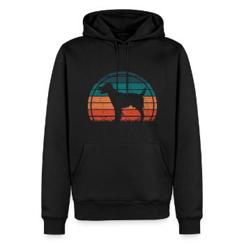 Epagneul Breton Hund Vintage Retro - Männer Premium Bio Hoodie - Schwarz - Vorne - Nico (187cm)