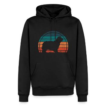 Bergame Berger Chien Vintage ́Rétro - Sweat à capuche Premium bio Homme - noir - Devant - Nico (187cm)