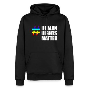 Menschenrechte human rights matter regenbogen - Männer Premium Bio Hoodie - Schwarz - Vorne - Nico (187cm)