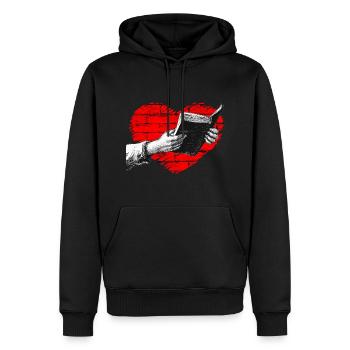Lire des livres cœurs - Sweat à capuche Premium bio Homme - noir - Devant - Nico (187cm)