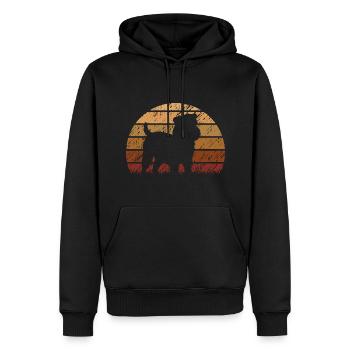 Brussels Griffon Hund Vintage Retro - Männer Premium Bio Hoodie - Schwarz - Vorne - Nico (187cm)