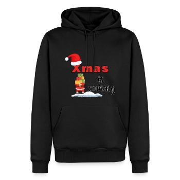Drôles de graphismes de Noël - Sweat à capuche Premium bio Homme - noir - Devant - Nico (187cm)