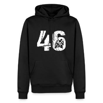 46 Moto Vintage Moto Moto Moto - Sweat à capuche Premium bio Homme - noir - Devant - Nico (187cm)