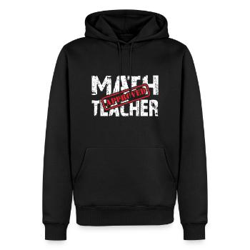Math Teacher Approved. Mathelehrer geprüft - Männer Premium Bio Hoodie - Schwarz - Vorne - Nico (187cm)