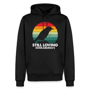 Kookaburra Design und Lachender Vogel - Männer Premium Bio Hoodie - Schwarz - Vorne - Nico (187cm)