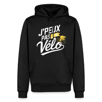 Ich kann kein Fahrrad haben - Männer Premium Bio Hoodie - Schwarz - Vorne - Nico (187cm)