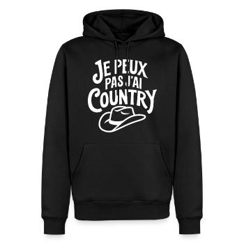 Ich kann nicht, ich habe Land - Männer Premium Bio Hoodie - Schwarz - Vorne - Nico (187cm)