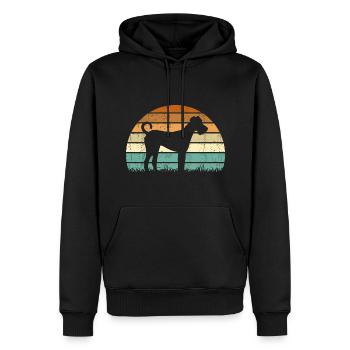 Irish Terrier Retro Vintage Cadeau - Sweat à capuche Premium bio Homme - noir - Devant - Nico (187cm)