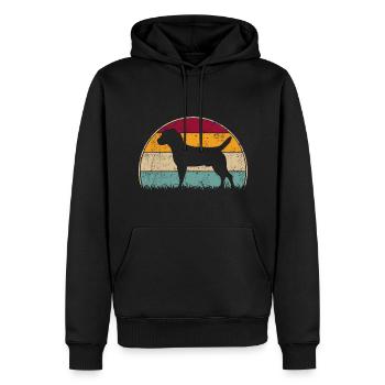Heideterrier Rétro Vintage - Sweat à capuche Premium bio Homme - noir - Devant - Nico (187cm)