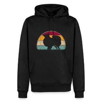 Japon Japonais Japonais Spitz Dog Vintage - Sweat à capuche Premium bio Homme - noir - Devant - Nico (187cm)