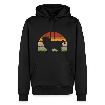 Shih Poo Shihpoo Hund Mix Vintage Retro - Männer Premium Bio Hoodie - Schwarz - Vorne - Nico (187cm)