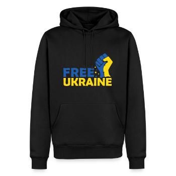 Free Ukraine - Männer Premium Bio Hoodie - Schwarz - Vorne - Nico (187cm)