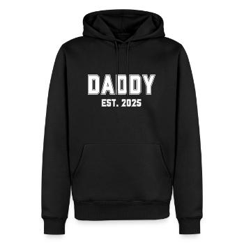 Daddy Est. 2025 - Men’s Premium Organic Hoodie - black - Front - Nico (187cm)
