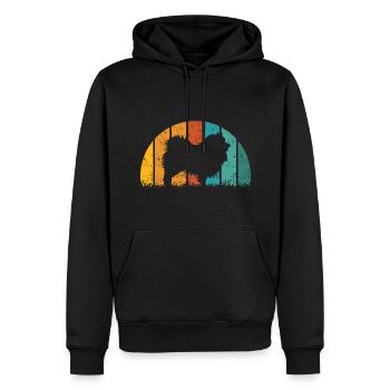 Wolfsspitz Vintage Rétro - Sweat à capuche Premium bio Homme - noir - Devant - Nico (187cm)