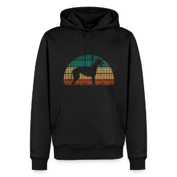 Galgo Español Hund Greyhound Vintage Retro - Männer Premium Bio Hoodie - Schwarz - Vorne - Nico (187cm)