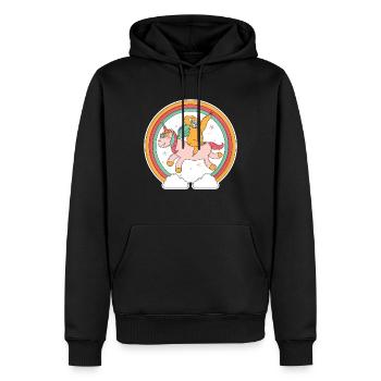 Faultier Einhorn Bunt - Männer Premium Bio Hoodie - Schwarz - Vorne - Nico (187cm)