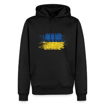 I Stand with Ukraine - Männer Premium Bio Hoodie - Schwarz - Vorne - Nico (187cm)
