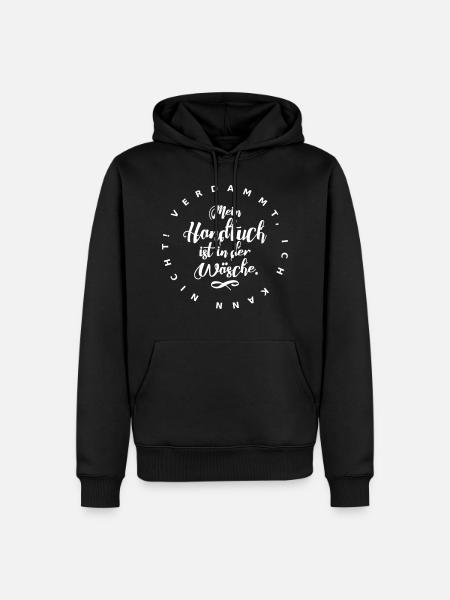 Handtuch in der Wäsche - 1-farbig - Männer Premium Bio Hoodie - Schwarz