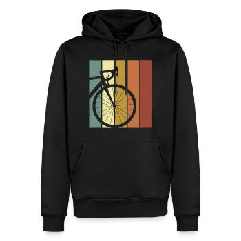 Vélo de route Gravelbike vélo coursier cadeau - Sweat à capuche Premium bio Homme - noir - Devant - Nico (187cm)