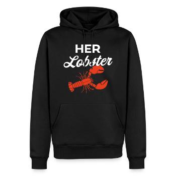 Son homard - Sweat à capuche Premium bio Homme - noir - Devant - Nico (187cm)
