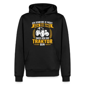 Ich Ein Traktor Bin - Männer Premium Bio Hoodie - Schwarz - Vorne - Nico (187cm)
