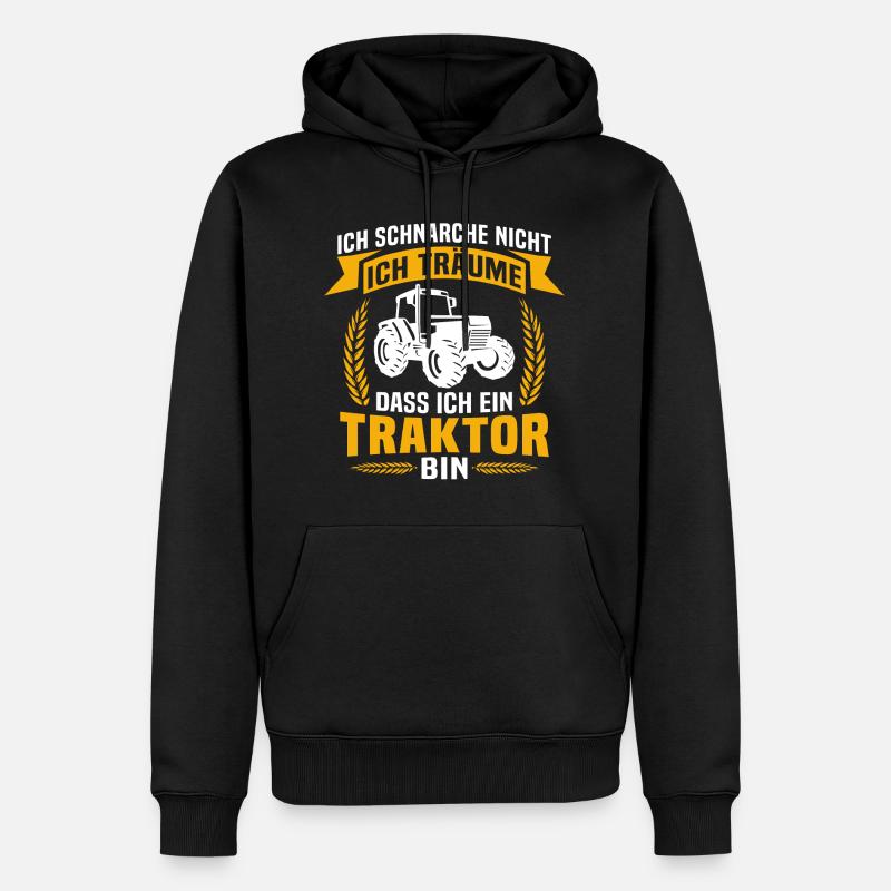 Ich Ein Traktor Bin - Männer Premium Bio Hoodie - Schwarz