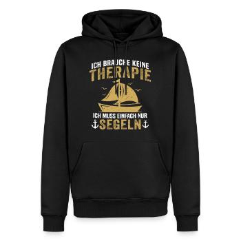 Ich muss einfach nur segeln - Männer Premium Bio Hoodie - Schwarz - Vorne - Nico (187cm)