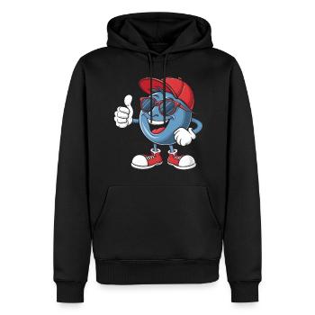 Blaubeere - Männer Premium Bio Hoodie - Schwarz - Vorne - Nico (187cm)