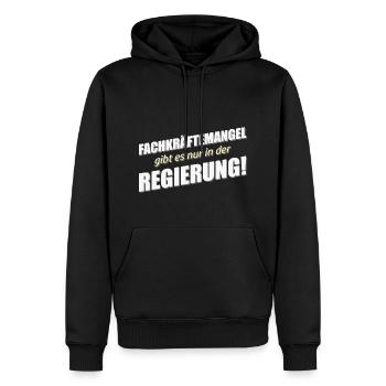Fachkräftemangel in der Regierung - Männer Premium Bio Hoodie - Schwarz - Vorne - Nico (187cm)