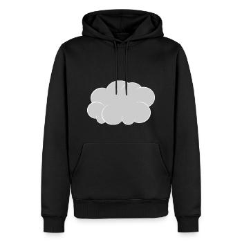 cloud cloud gray white - Men’s Premium Organic Hoodie - black - Front - Nico (187cm)